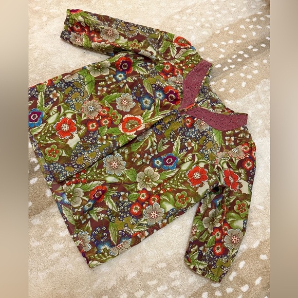 Unbranded multicolor green brown floral lace blouse women’s size XL - Picture 4 of 6